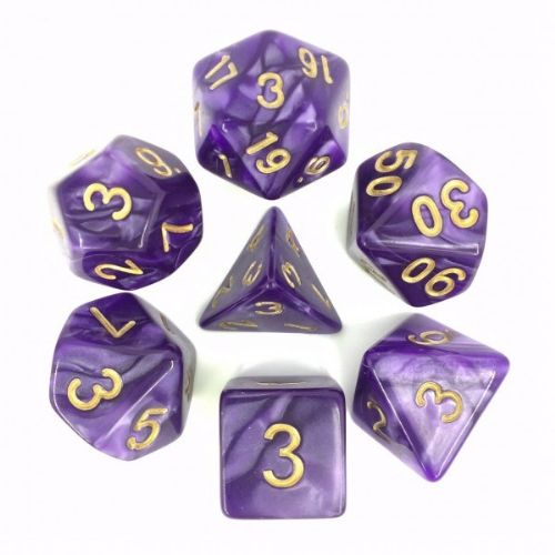 Purple Marble Roleplaying Dice Set ideal for DND